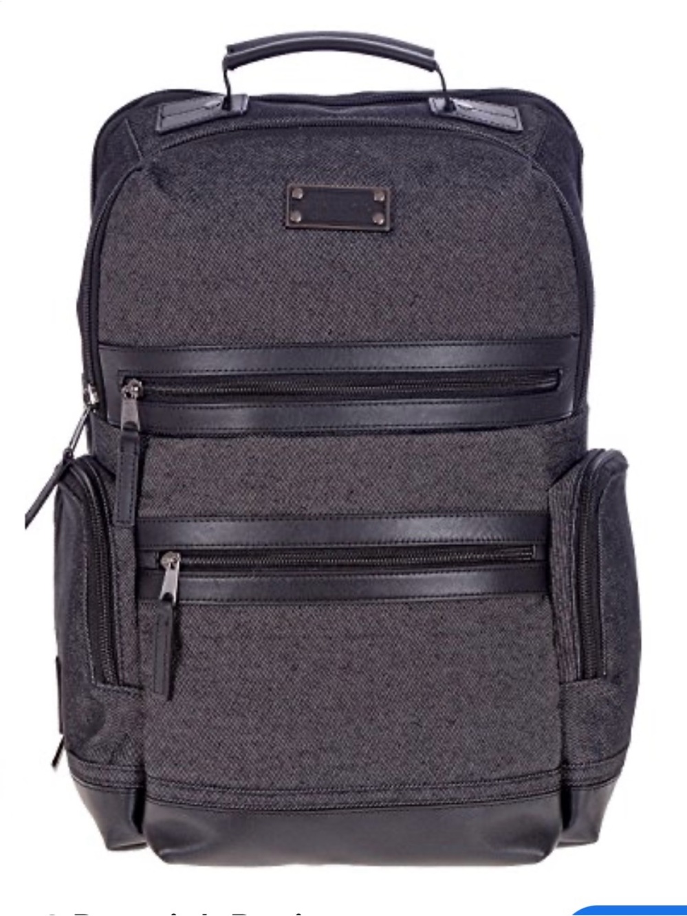 Charcoal Gray Canvas Backpack with Black Trim